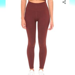 Calvin Klein Women's Performance leggings, brown, ribbed,stretch, Compression.